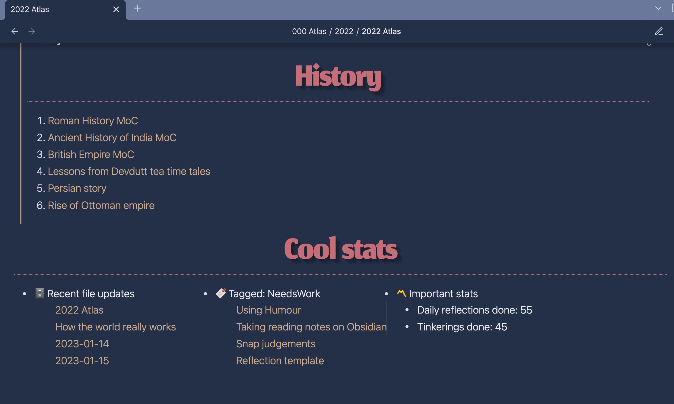 Atlas file with dataview queries