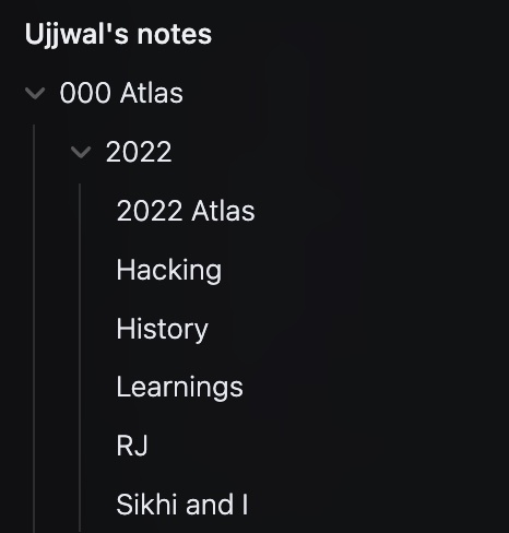 My Atlas folder structure